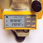 David White DT8-05 Digital Theodolite closeup display with vertical and horizontal reading